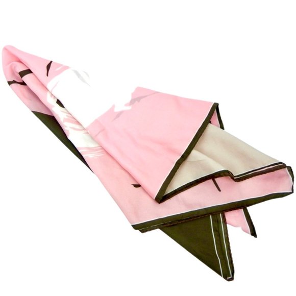 Vintage Silk Pink & Brown Scarf - Picture 4 of 9